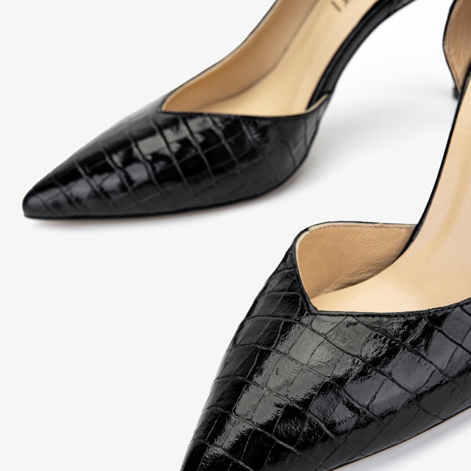 Valmenti Kadın Hakiki Deri Siyah Kroko Topuklu Ayakkabı