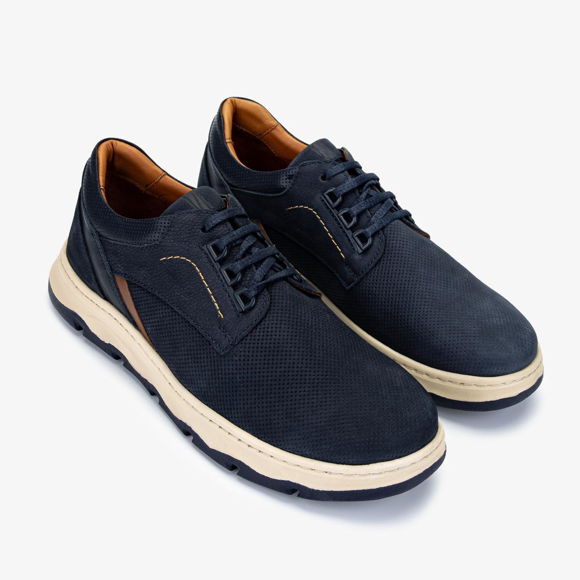 Valmenti Erkek Hakiki Deri Lacivert Nubuk Casual Ayakkabı