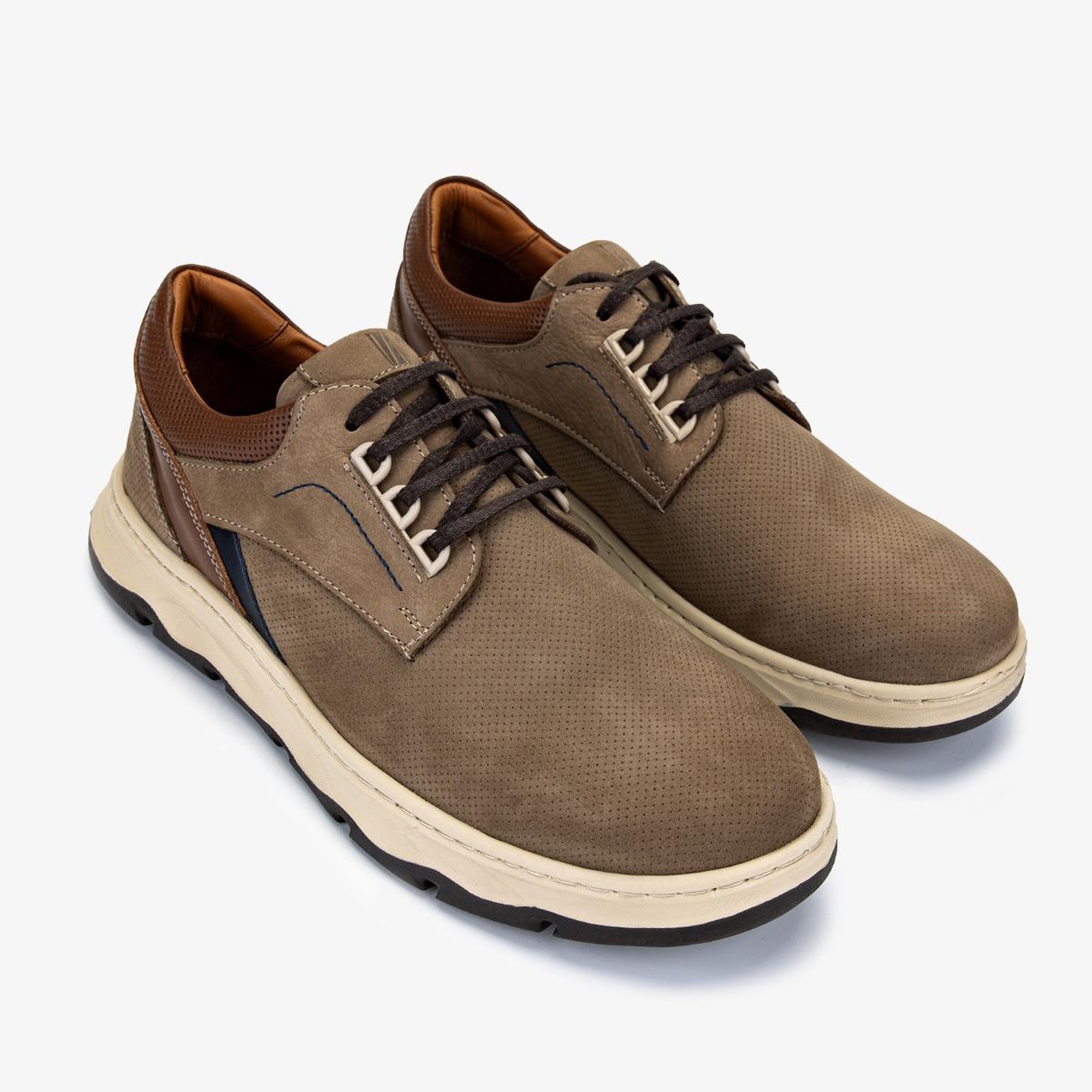 Valmenti Erkek Hakiki Deri Vizon Nubuk Casual Ayakkabı