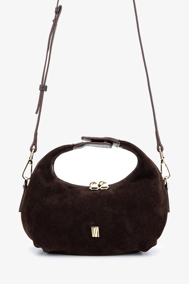  Valmenti Kadın Hakiki Deri Kahverengi Süet El Çantası