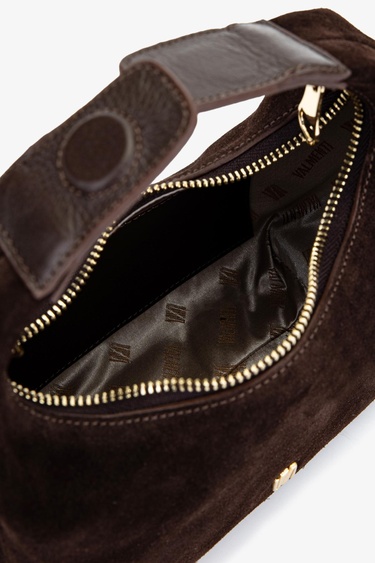  Valmenti Kadın Hakiki Deri Kahverengi Süet El Çantası