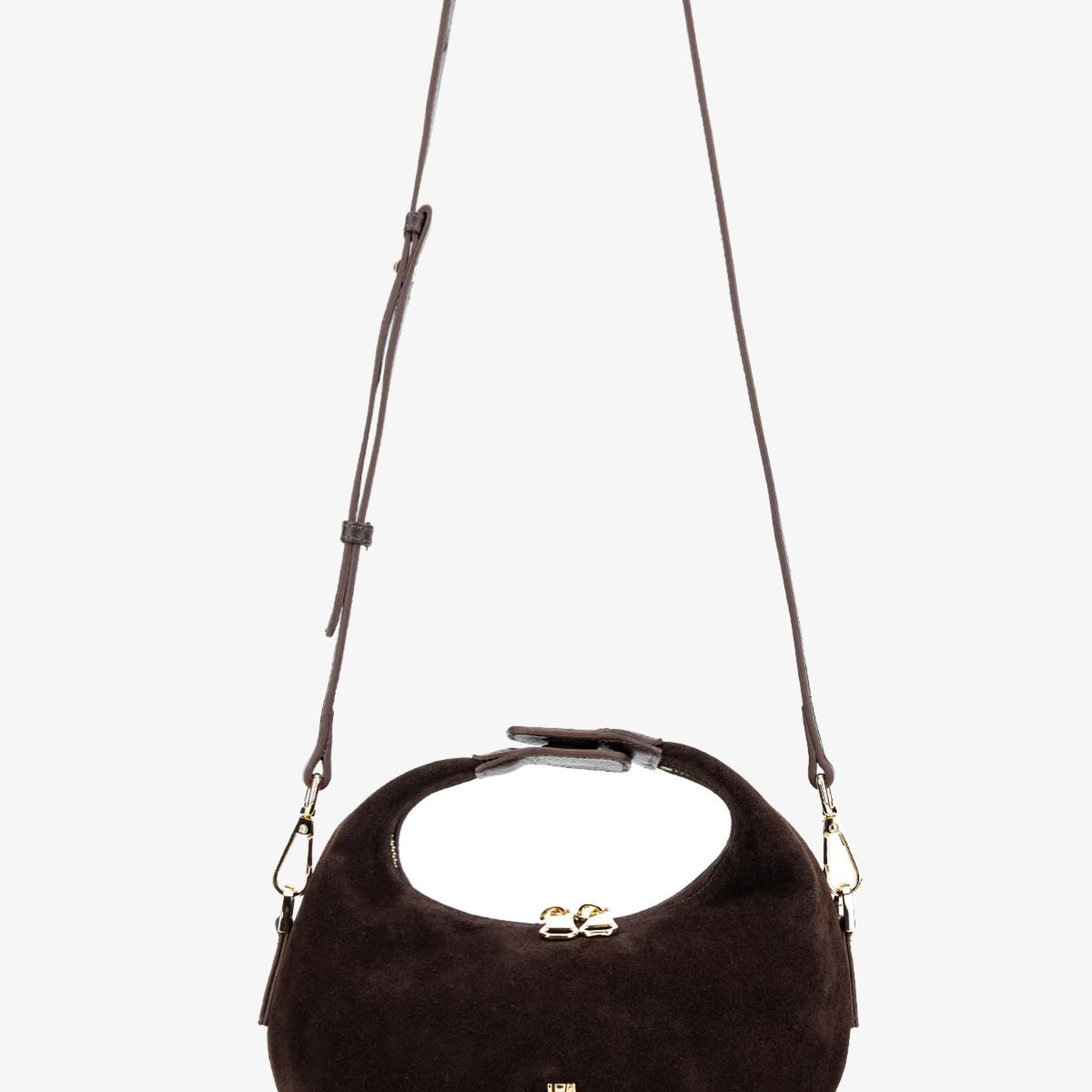 Valmenti Kadın Hakiki Deri Kahverengi Süet El Çantası