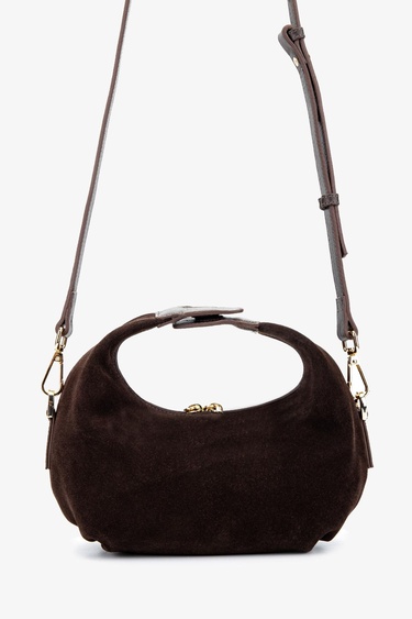  Valmenti Kadın Hakiki Deri Kahverengi Süet El Çantası