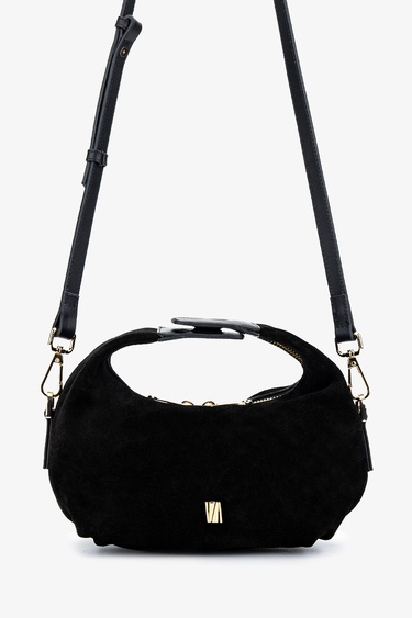  Valmenti Kadın Hakiki Deri Siyah Süet El Çantası