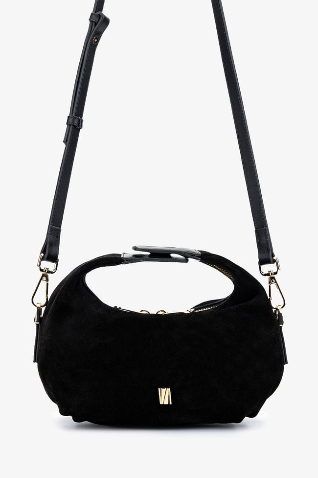  Valmenti Kadın Hakiki Deri Siyah Süet El Çantası