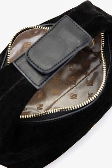  Valmenti Kadın Hakiki Deri Siyah Süet El Çantası