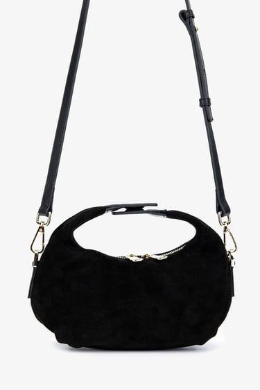  Valmenti Kadın Hakiki Deri Siyah Süet El Çantası