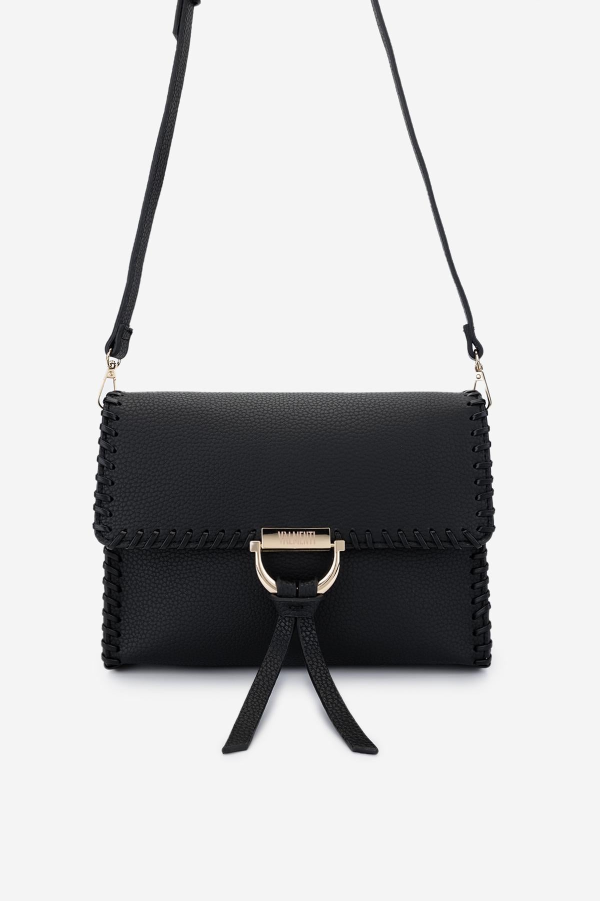  Valmenti Kadın Vegan Siyah Postacı Çanta