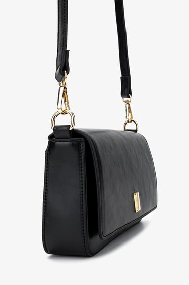  Valmenti Kadın Vegan Siyah Deri Postacı Çanta