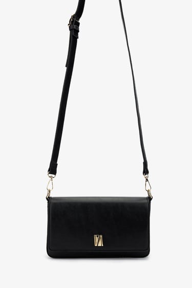 Valmenti Kadın Vegan Siyah Deri Postacı Çanta