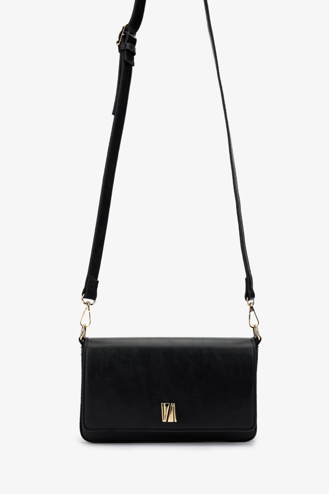  Valmenti Kadın Vegan Siyah Deri Postacı Çanta