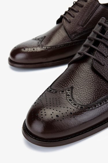  Valmenti Erkek Hakiki Deri Kahverengi Klasik Ayakkabı