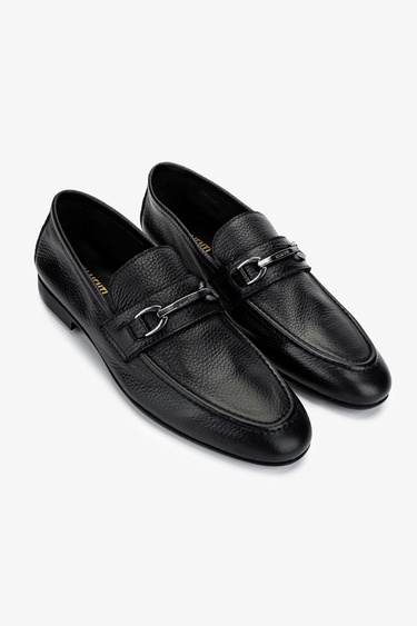  Valmenti Erkek Hakiki Deri Siyah Deri Klasik Ayakkabı