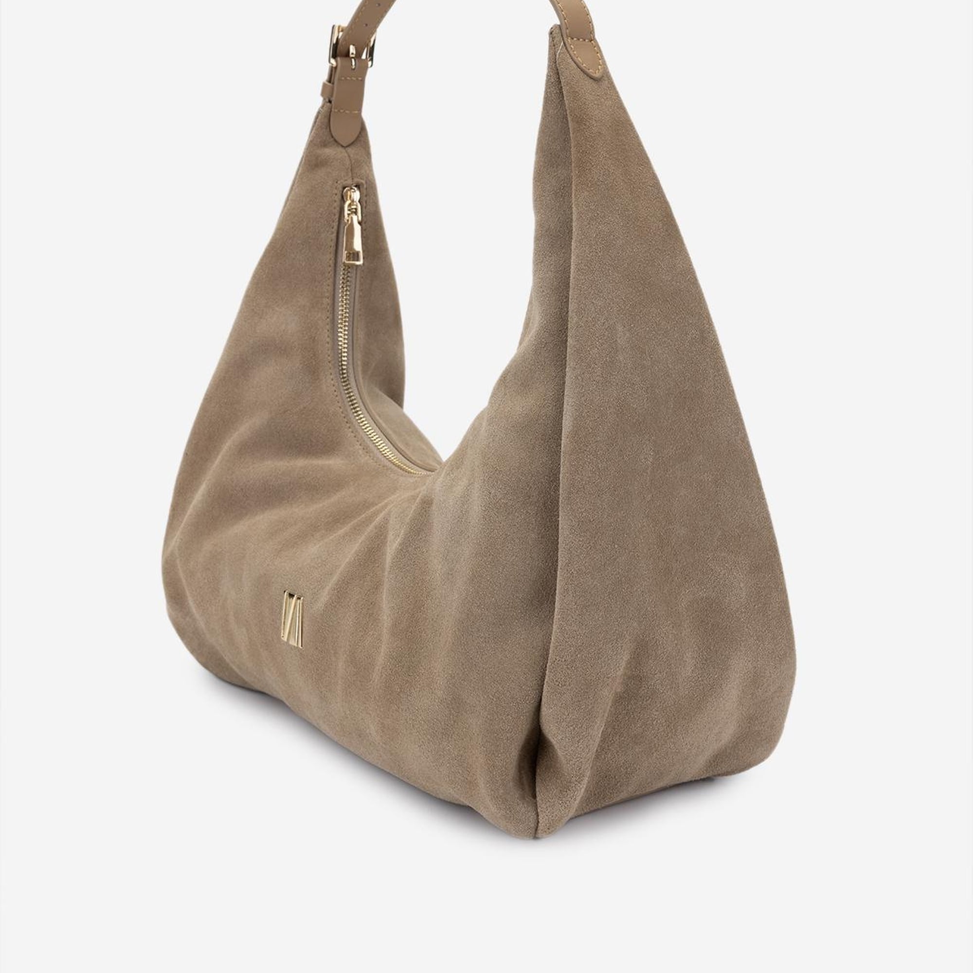 Valmenti Kadın Hakiki Deri Bej Süet Omuz Çanta