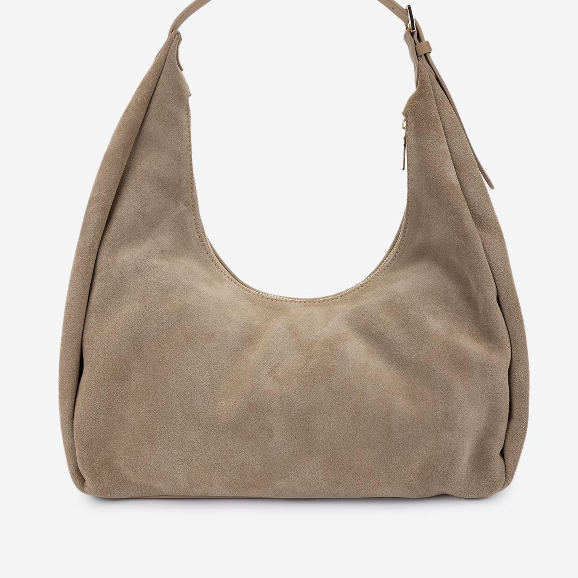 Valmenti Kadın Hakiki Deri Bej Süet Omuz Çanta