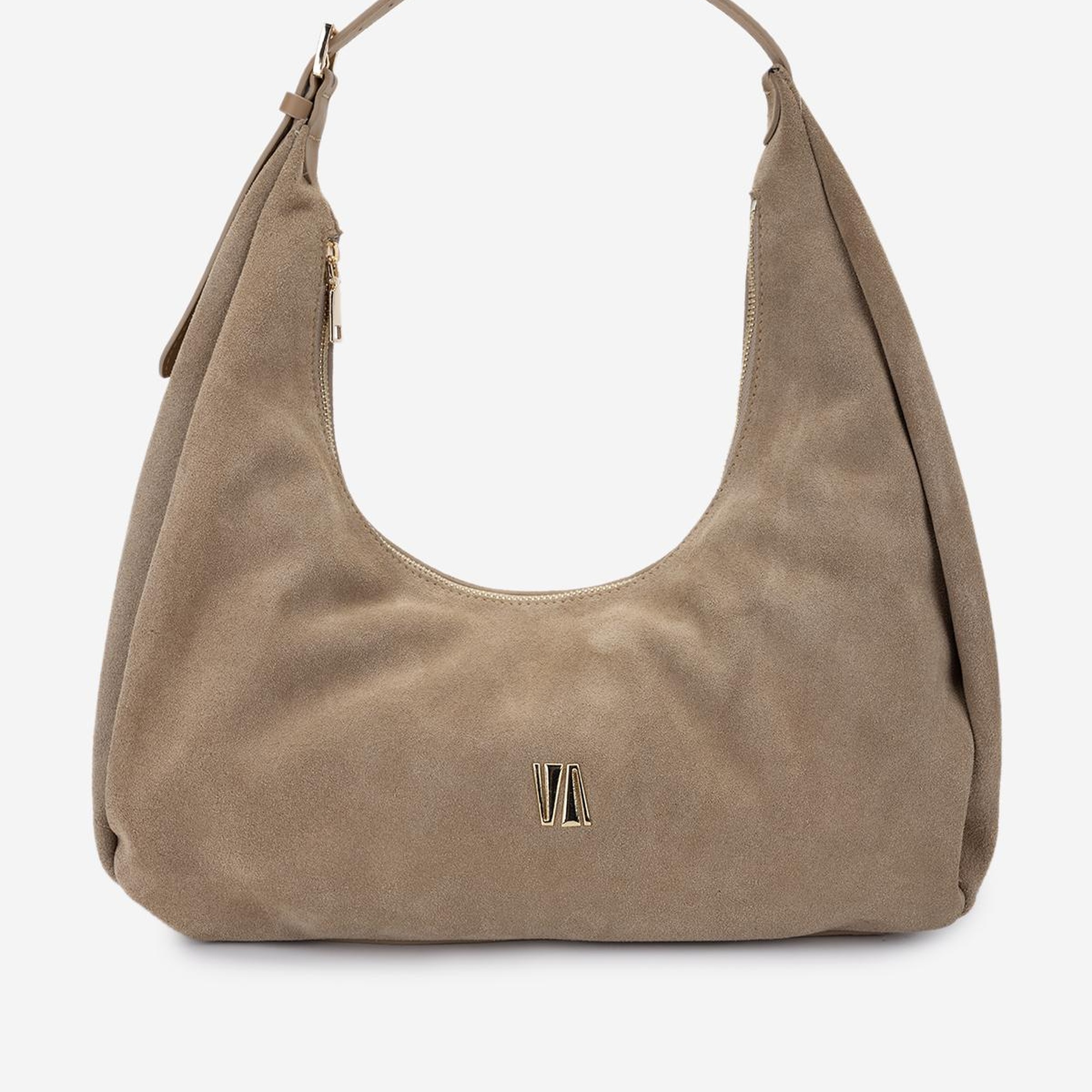 Valmenti Kadın Hakiki Deri Bej Süet Omuz Çanta