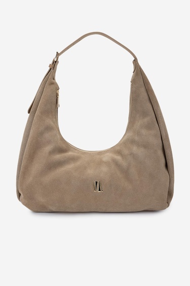  Valmenti Kadın Hakiki Deri Bej Süet Omuz Çanta