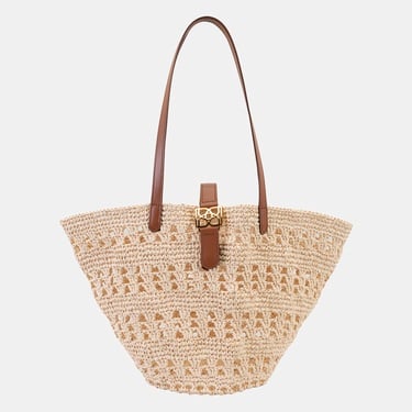  Amelie Taba Kadın Deri Detaylı Hasır Omuz Çantası