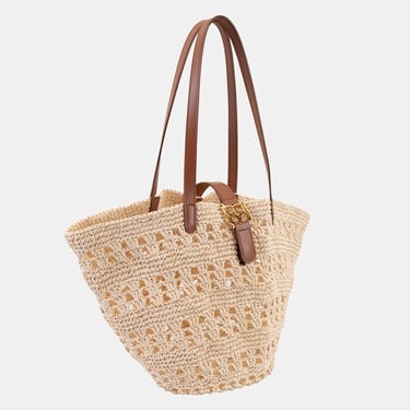  Amelie Taba Kadın Deri Detaylı Hasır Omuz Çantası