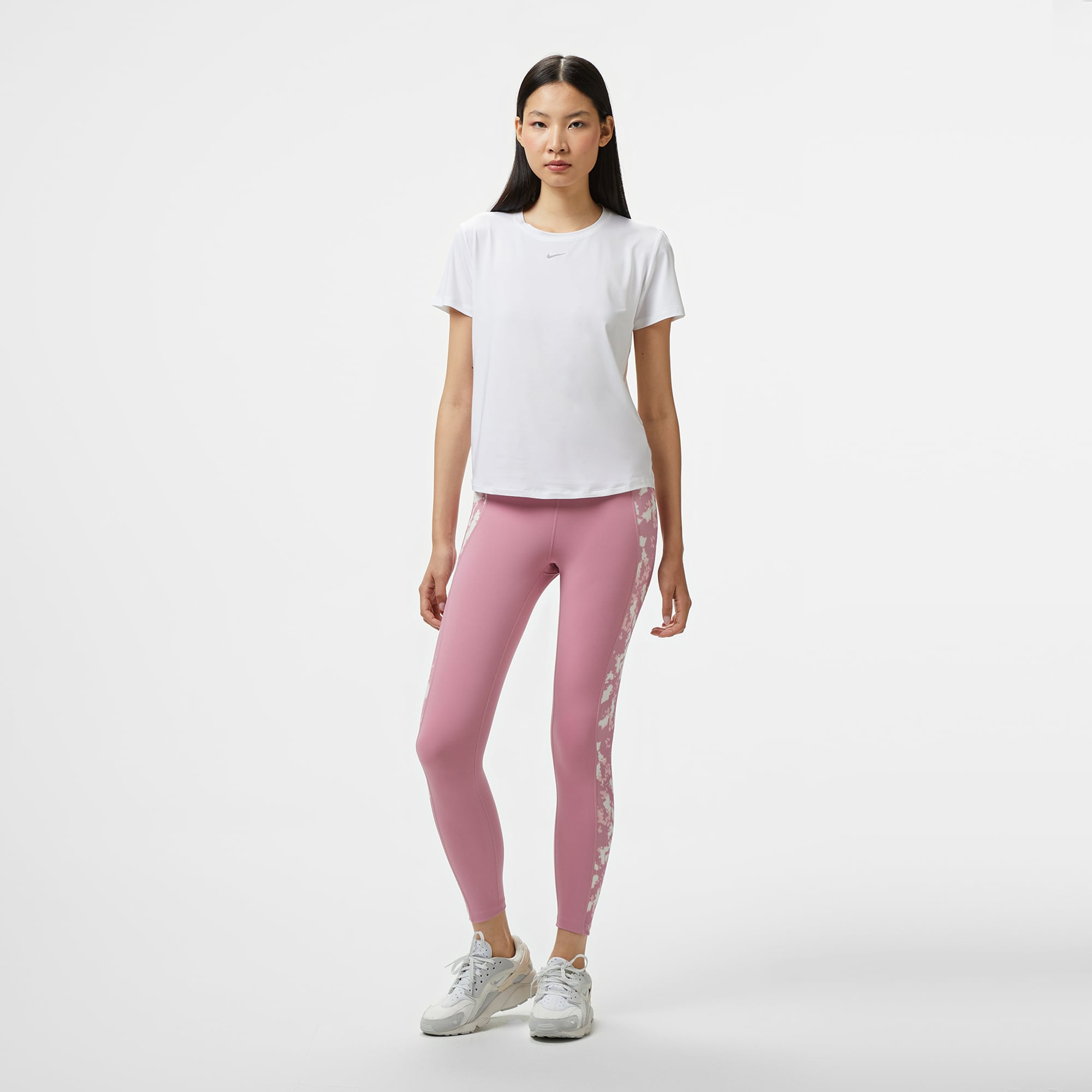  Nike One Dri-Fit Heritage Kadın Pembe Tayt