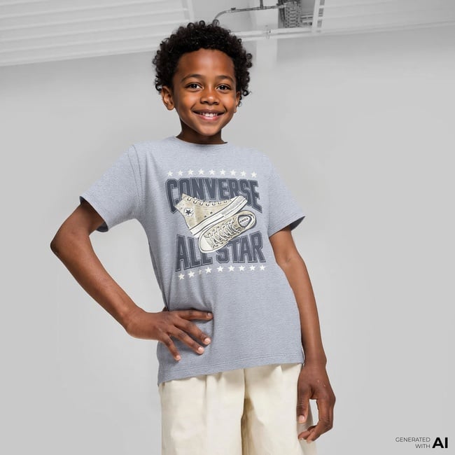  Converse Tıe Front Çocuk Gri T-Shirt