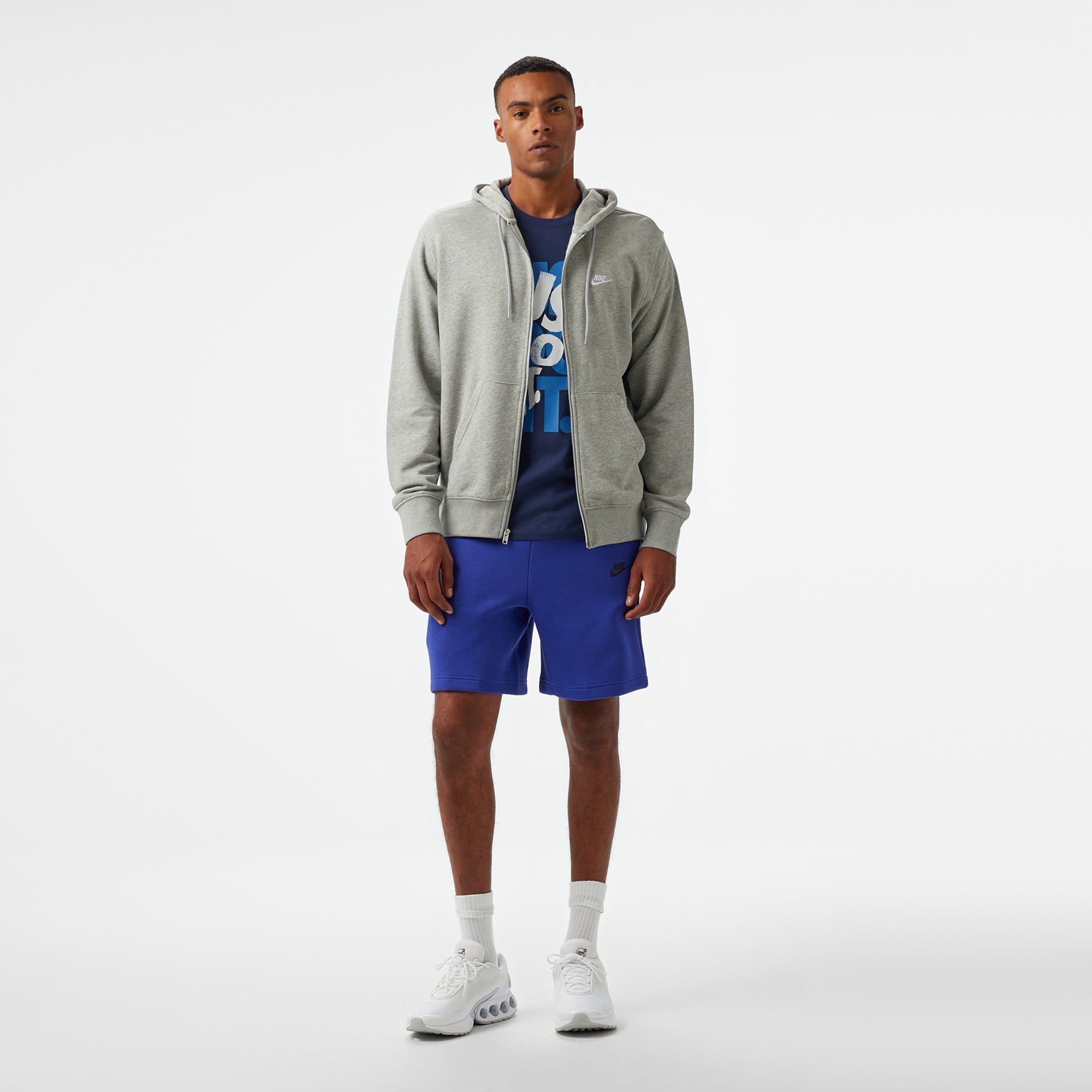 Nike Club Fleece Erkek Gri Hoodie