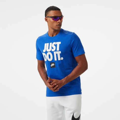  Nike Sportswear Verbiage Erkek Mavi T-Shirt