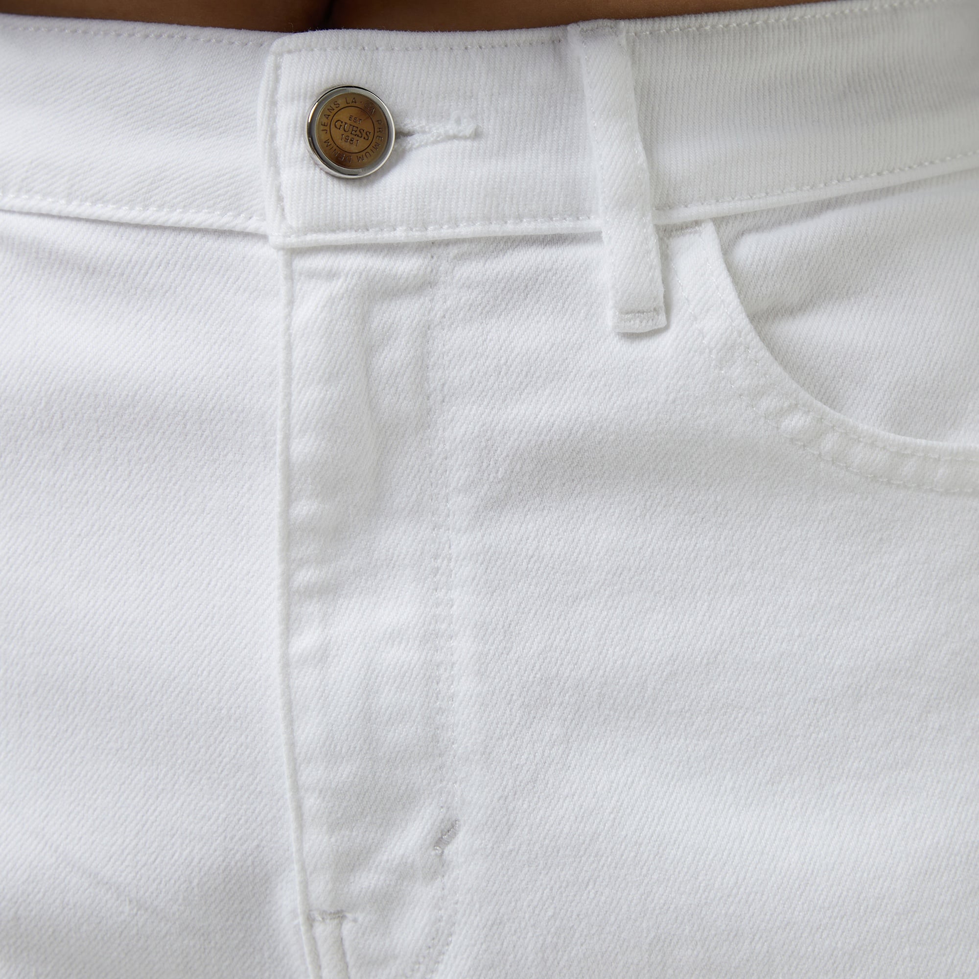 Guess Bellflower Crop Wide  Kadın Beyaz Jean