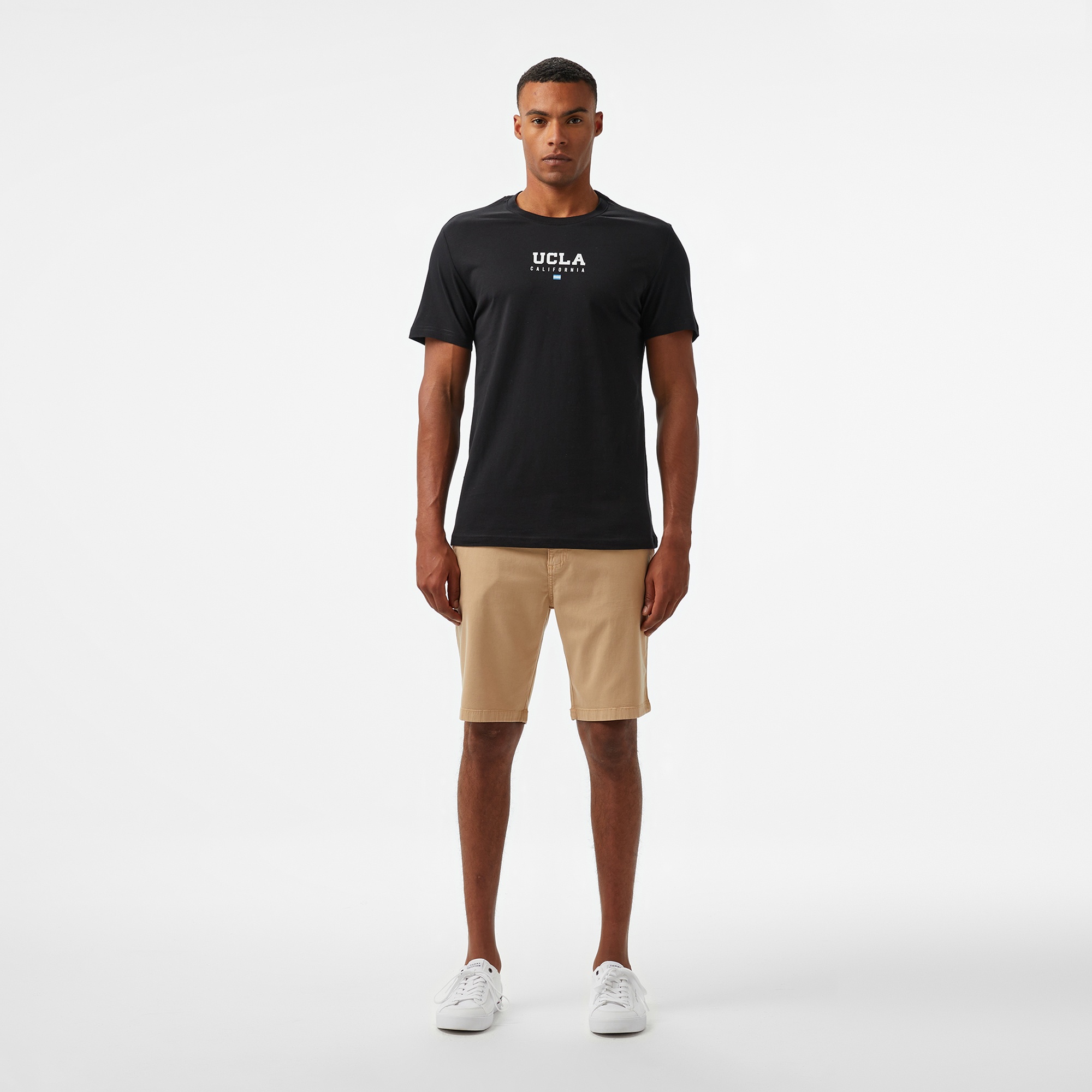 Ucla Sherman Erkek Siyah Bisiklet Yaka T-Shirt