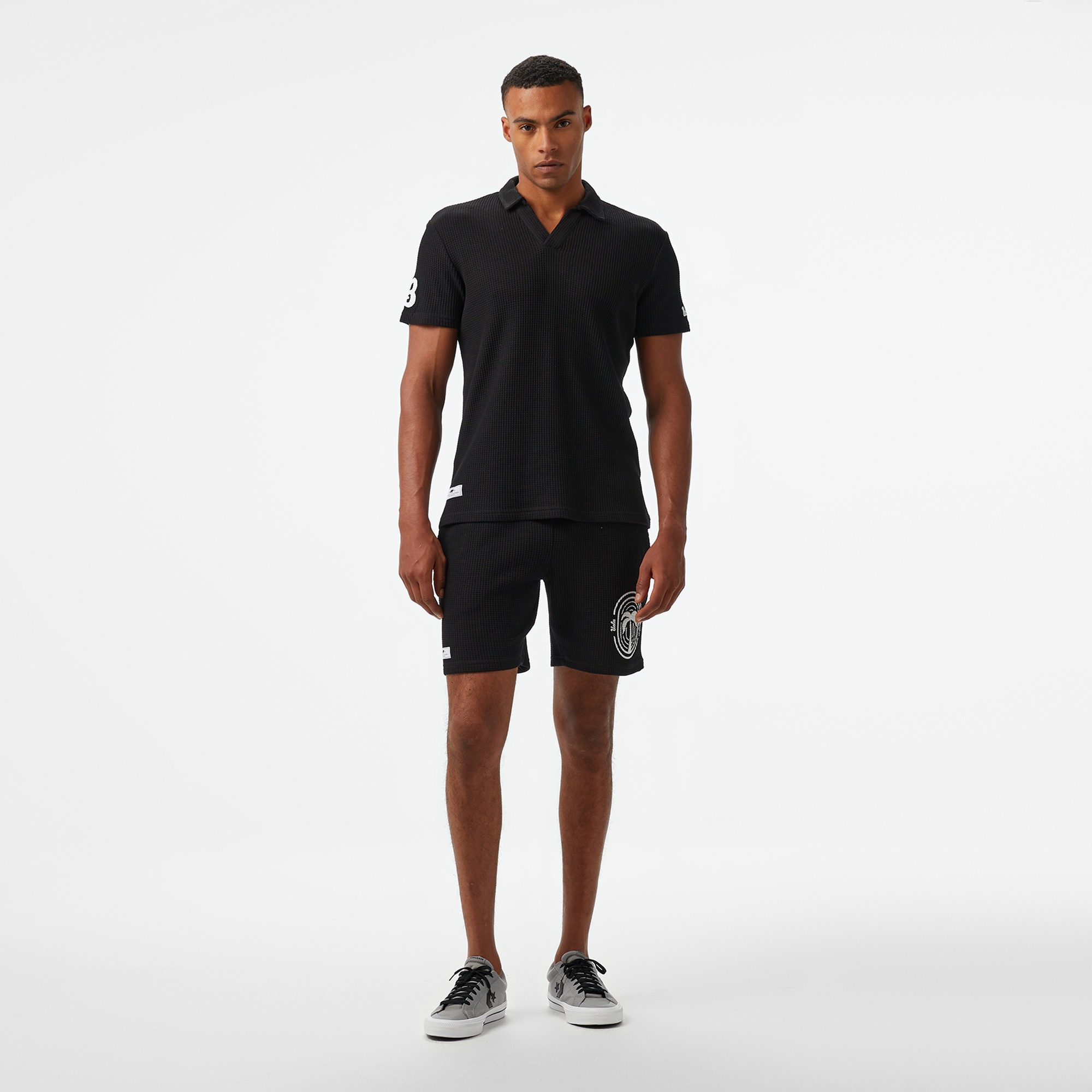 Ucla Sierge Erkek Siyah Örme Şort