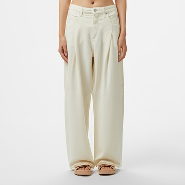  Boss Slouchy Pleatd Kadın Beyaz Jean