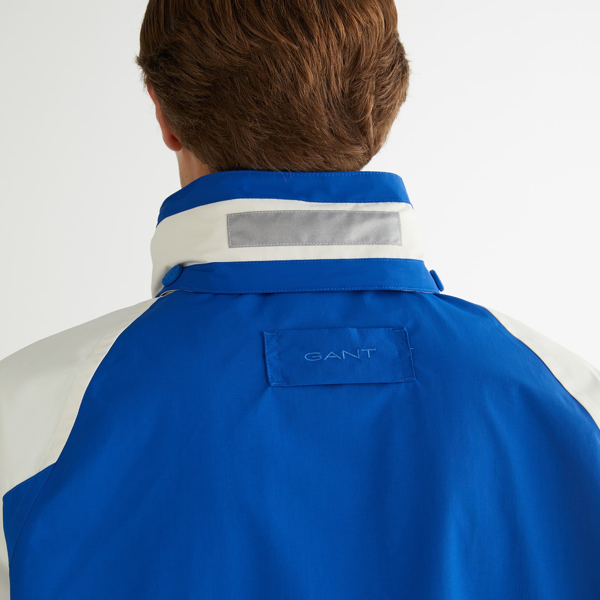 GANT Erkek Lacivert Relaxed Fit Kapüşonlu Renk Bloklu Mont