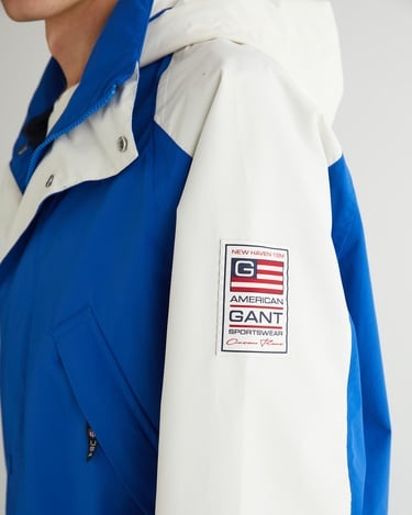  GANT Erkek Lacivert Relaxed Fit Kapüşonlu Renk Bloklu Mont