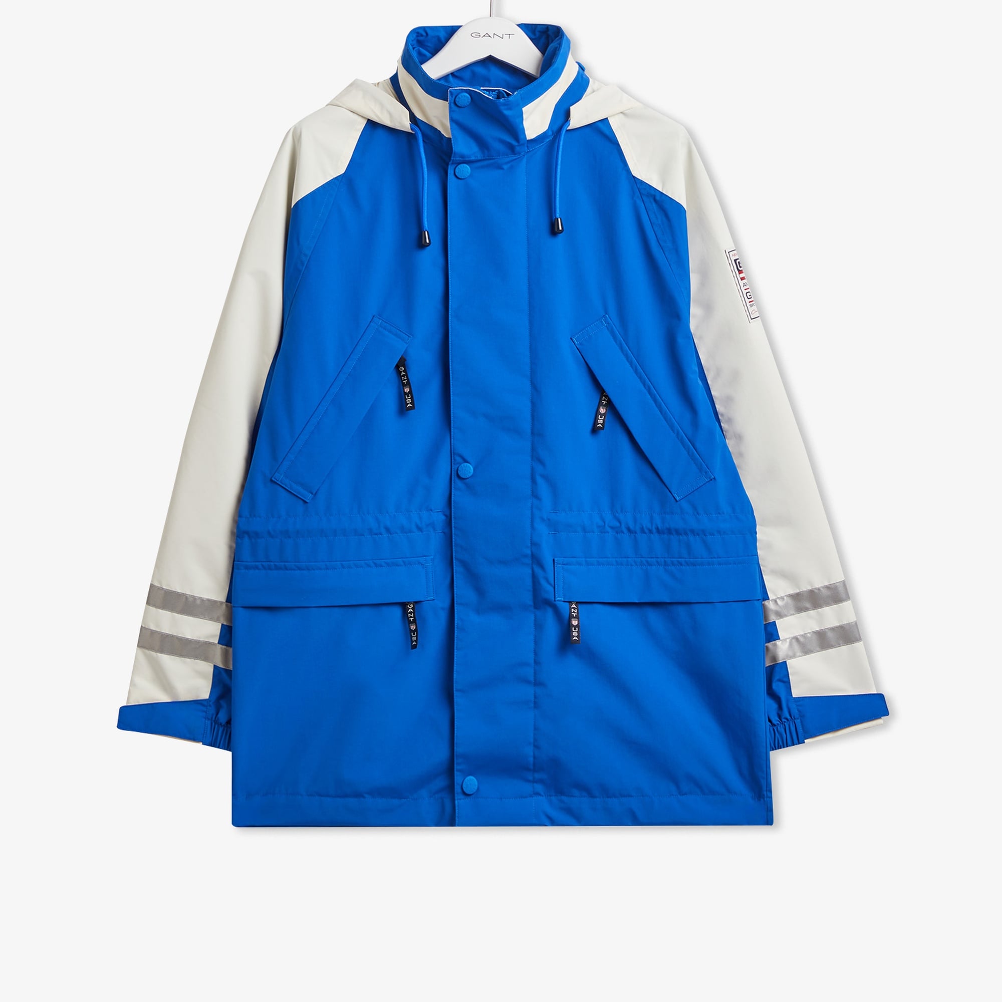 GANT Erkek Lacivert Relaxed Fit Kapüşonlu Renk Bloklu Mont