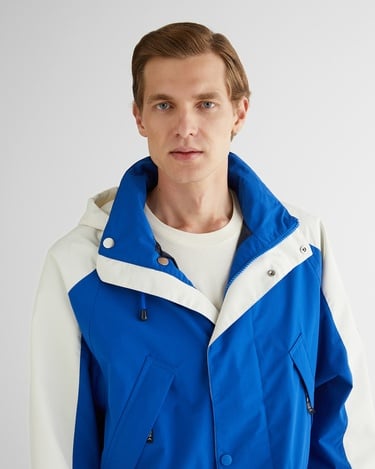  GANT Erkek Lacivert Relaxed Fit Kapüşonlu Renk Bloklu Mont