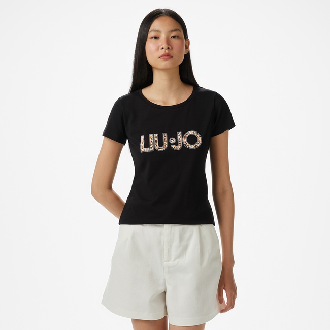  Liu Jo Kadın Siyah T-Shirt