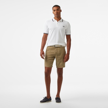  Fred Perry Twin Tipped Erkek Beyaz T-Shirt