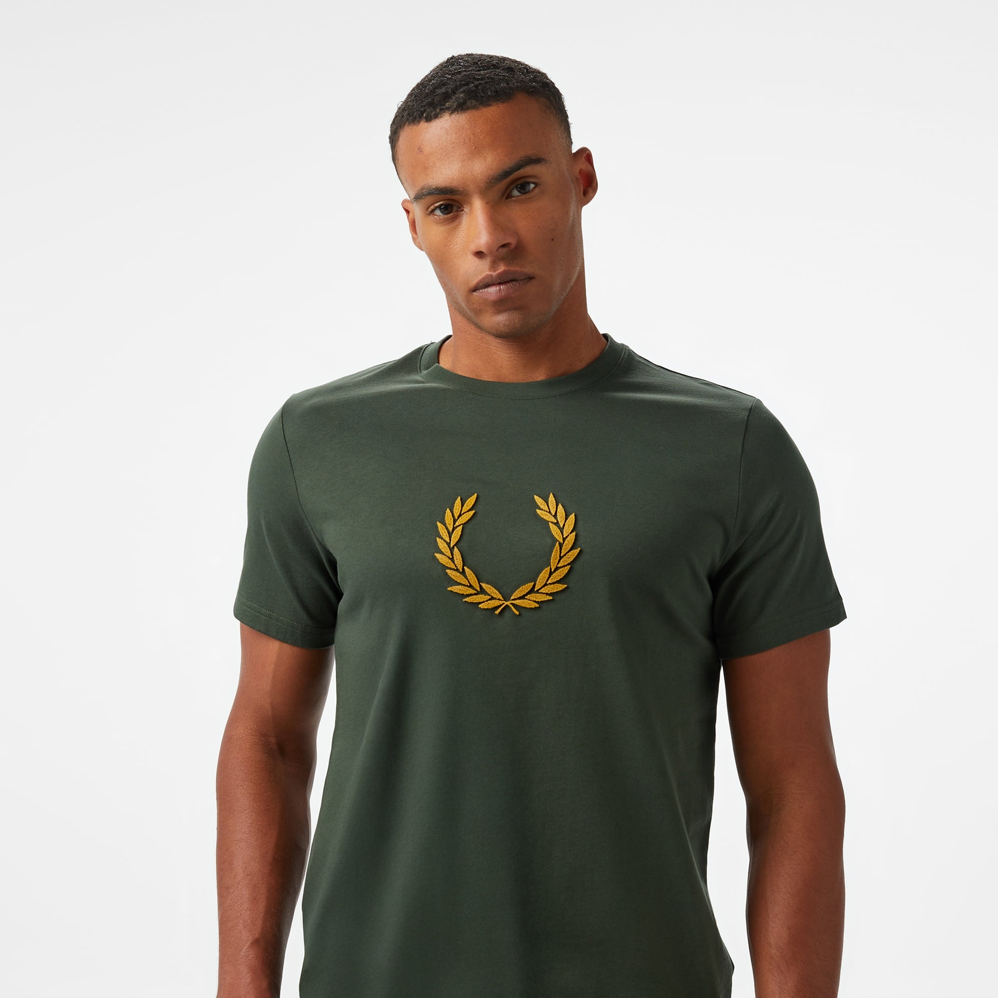 Fred Perry Textured Laurel Wreath Erkek Yeşil T-Shirt