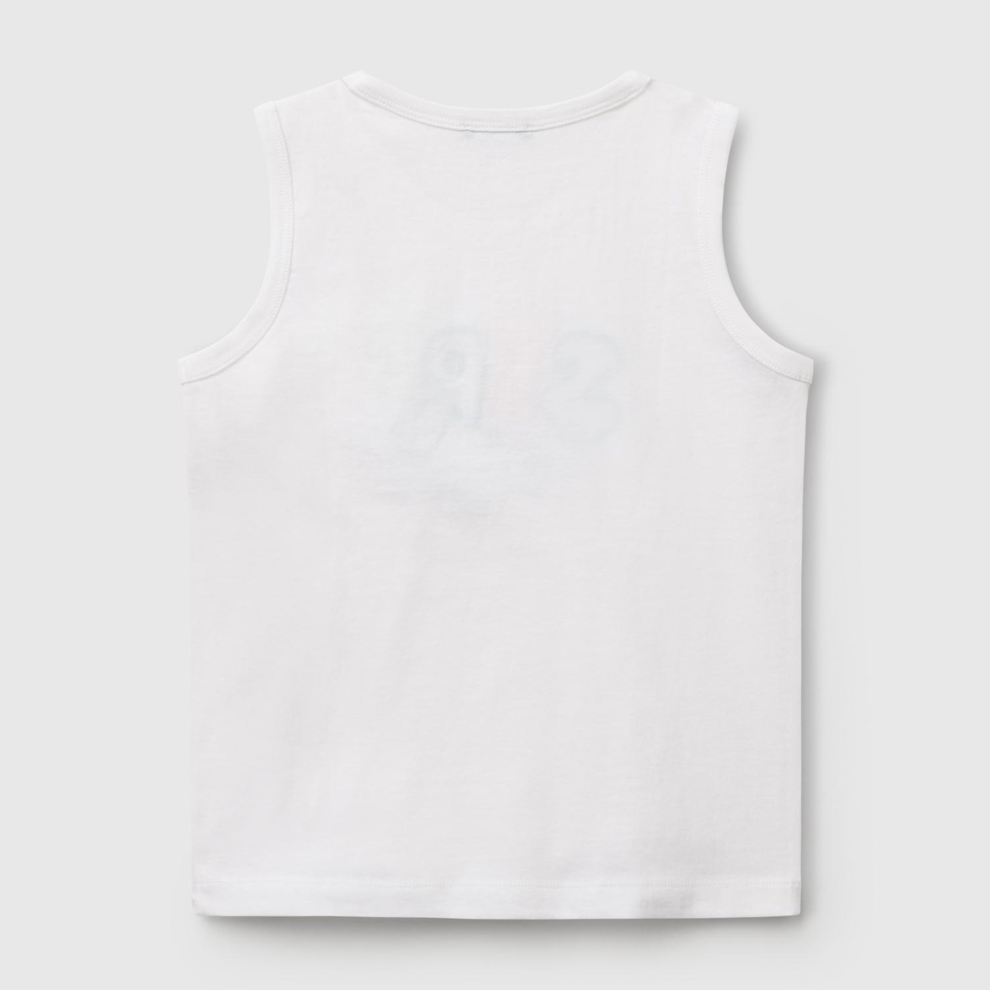 Erkek Çocuk Beyaz Kumaş Aplikeli Önü Baskılı Atlet