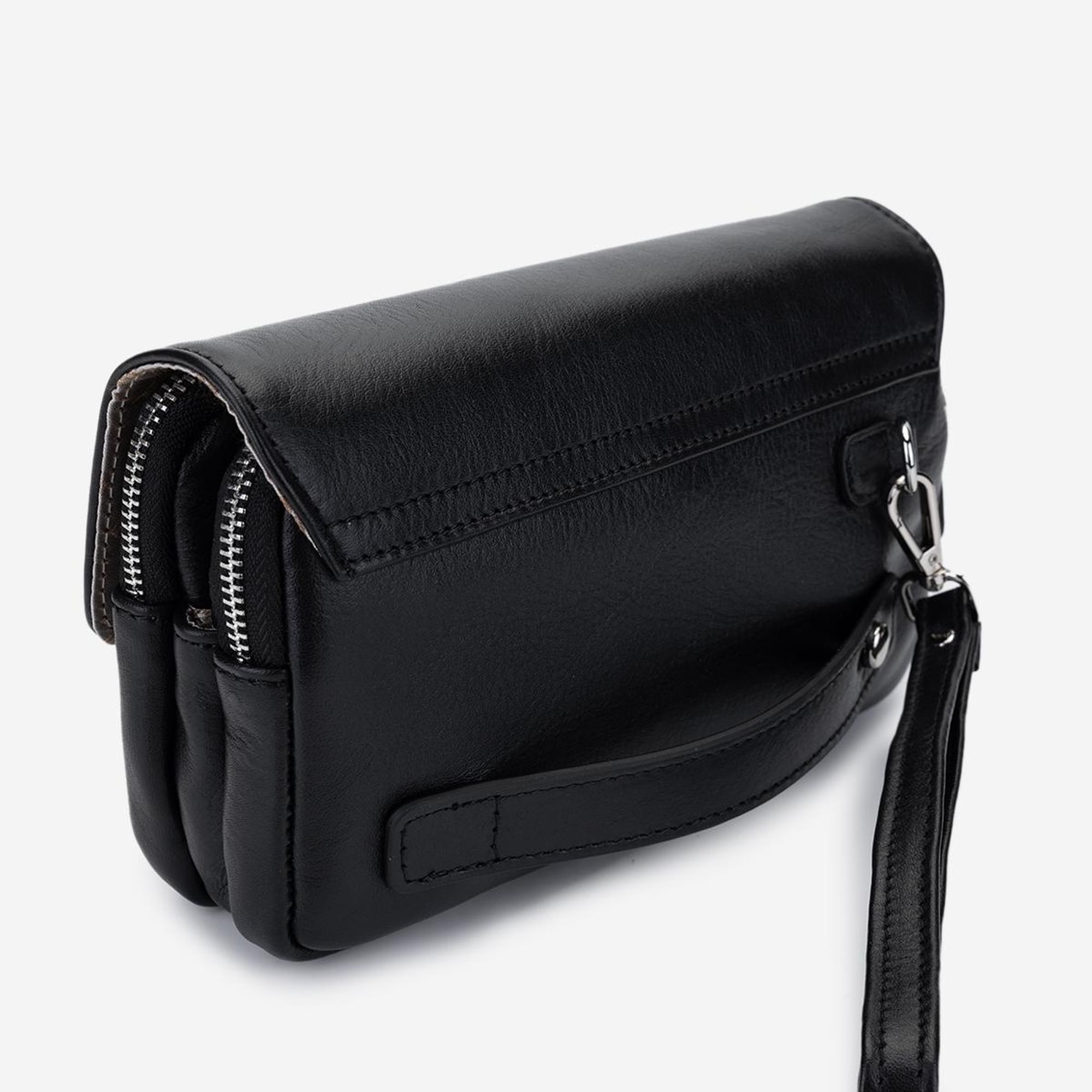 Valmenti Erkek Hakiki Deri Siyah Deri El Çantası