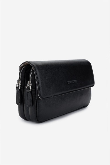  Valmenti Erkek Hakiki Deri Siyah Deri El Çantası