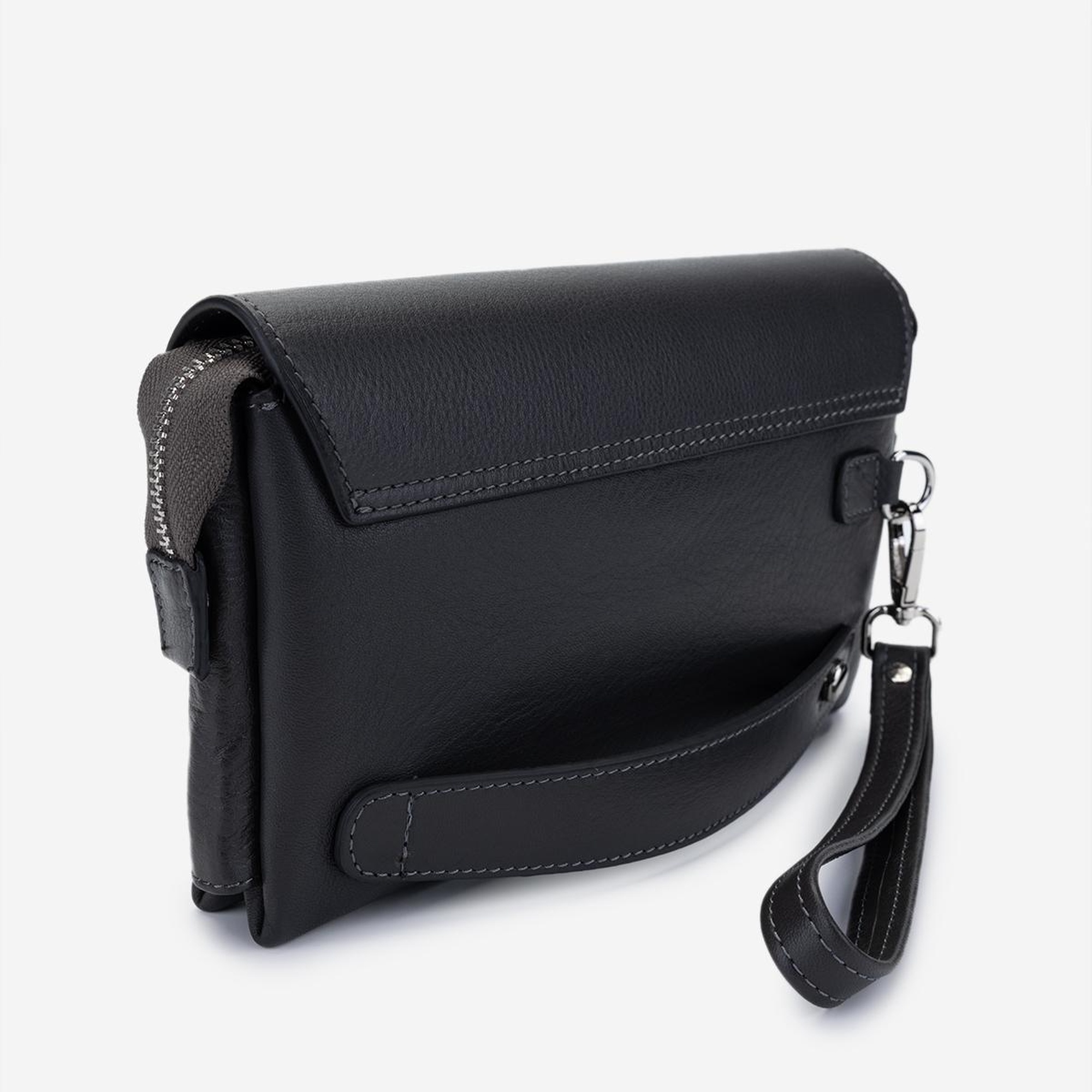 Valmenti Erkek Antrasit Hakiki Deri El Çantası