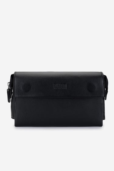  Valmenti Erkek Hakiki Deri Siyah Deri El Çantası