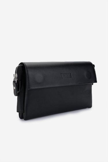  Valmenti Erkek Hakiki Deri Siyah Deri El Çantası