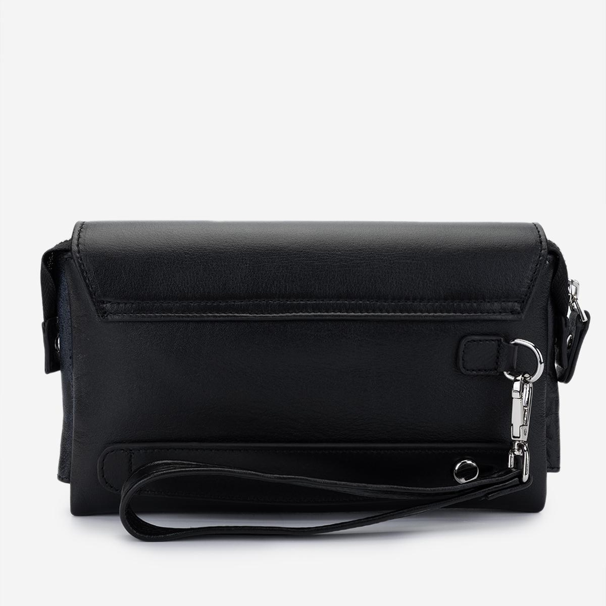 Valmenti Erkek Hakiki Deri Siyah Deri El Çantası