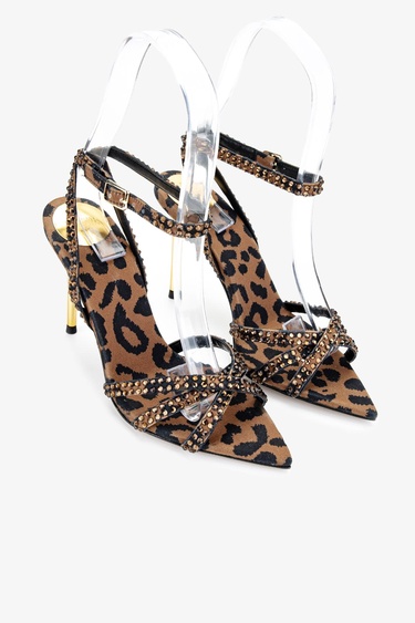  Valmenti Kadın Leopar Topuklu Ayakkabı