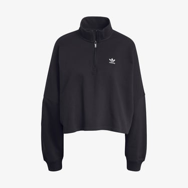  adidas Essentials Fleece Yarım Fermuarlı Kadın Siyah Hoodie