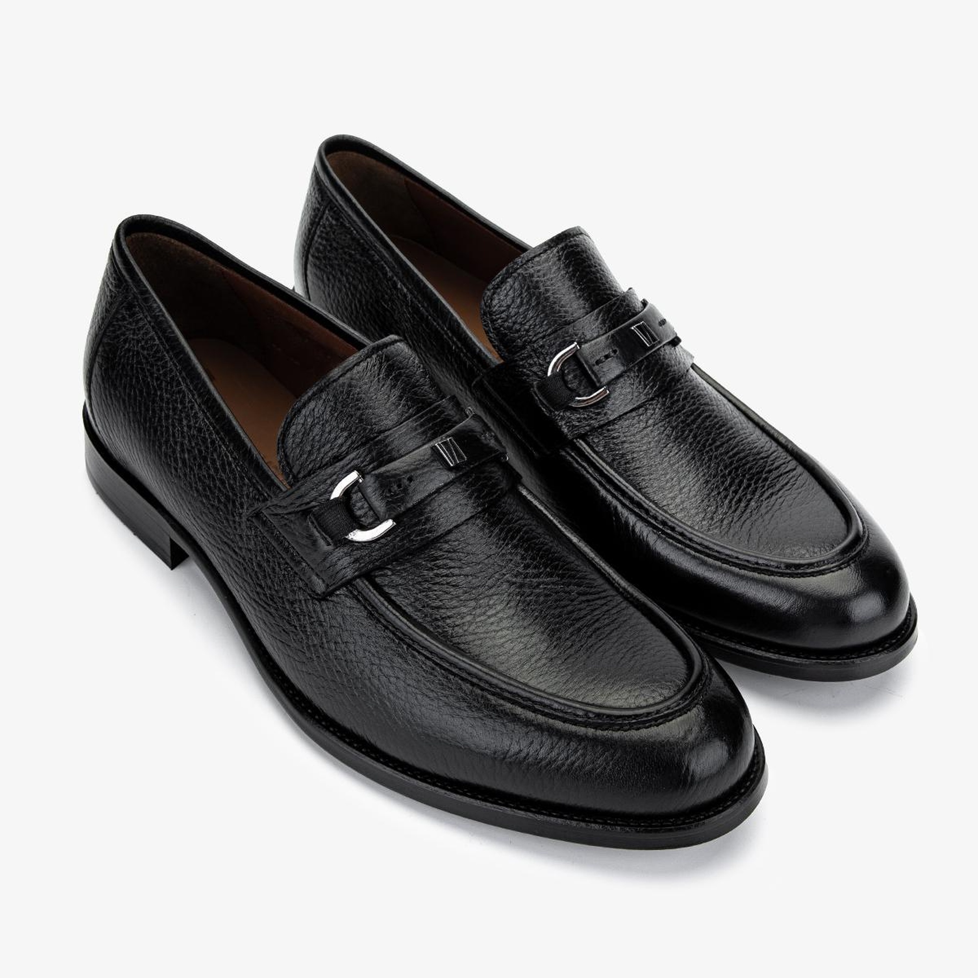 Valmenti Erkek Hakiki Deri Siyah Loafer Ayakkabı