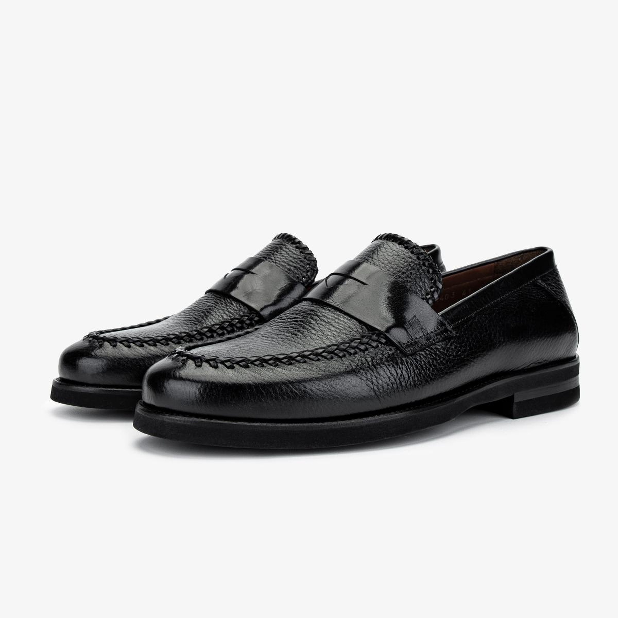 Valmenti Erkek Hakiki Deri Siyah Loafer Ayakkabı