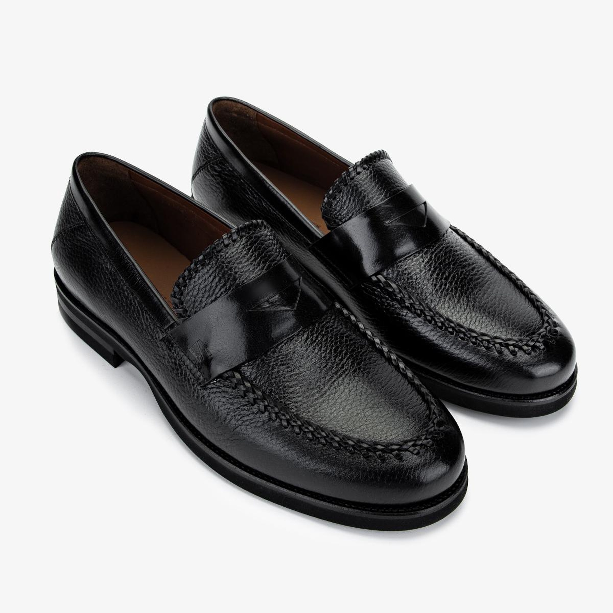 Valmenti Erkek Hakiki Deri Siyah Loafer Ayakkabı